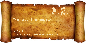Mercsa Radamesz névjegykártya